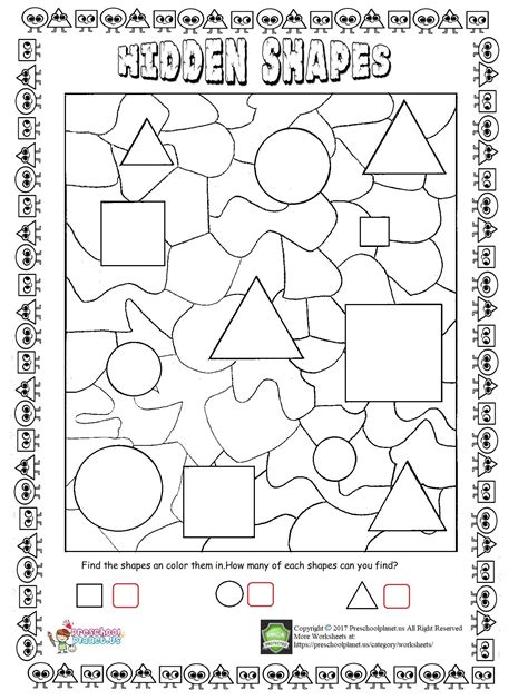 Coloring Shapes Worksheets For Preschool Teaching Treasure