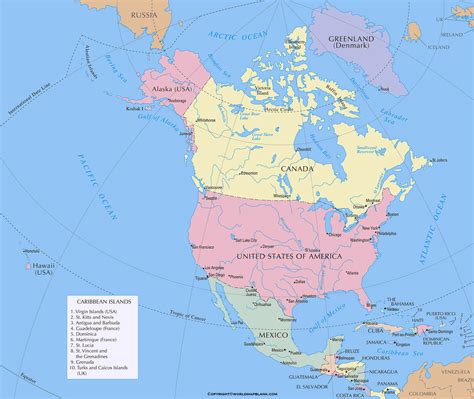 Free Printable North America Map