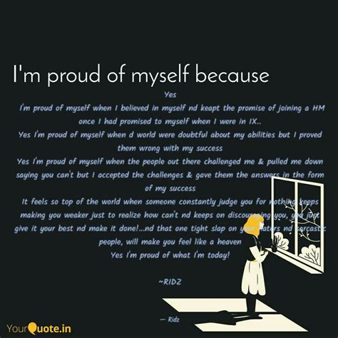 Yes Im Proud Of Myself Quotes And Writings By Riddhi Patil Yourquote