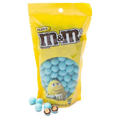 Peanut Mandms Milk Chocolate Candy Light Blue 10 Ounce Bag Candy