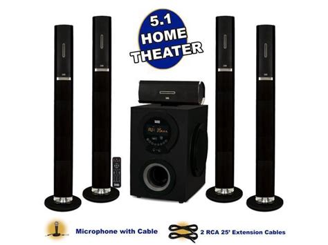 Acoustic Audio Aat3002 Tower 51 Bluetooth Speaker System With