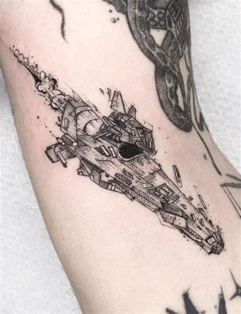 Spaceship Tattoo Inkstylemag