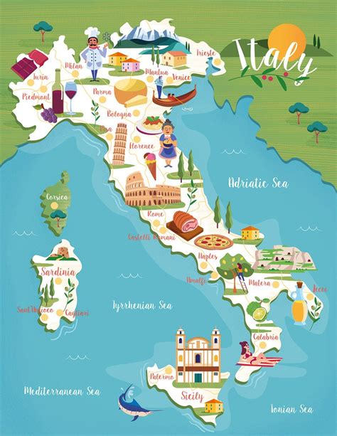 Map Of Italy Illustraited Guide To Italy Paxton Visuals Italy Map