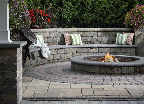 Plan to install your fire pit on a patch of level ground in an open area of the yard that's at least 15 feet from other residences and at least 10 feet from property lines, flammable structures such. Seat Wall Design: Patio Seating Walls & Fire Pit Ideas ...