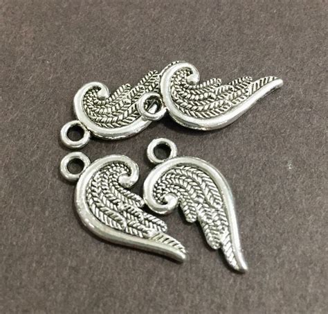 12 Wing Angel Charms 10x19x2mm Hole Approx 1mm Itemb10 Etsy