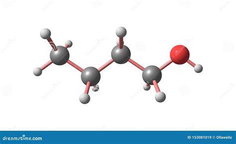Butyl Alcohol Molecular Structure Isolated On White Stock Illustration