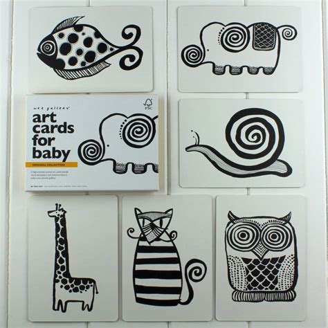 Black And White Baby Flash Cards Elephant Set By Nest