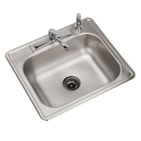 To combat this kraus uses their own proprietary sound this style of mounting isn't common for stainless steel sinks, but it's an option you might want to consider. Elkay All-in-One Top Mount Stainless Steel 25 in. 4-Hole ...