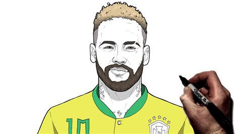 How To Draw Neymar Step By Step Youtube