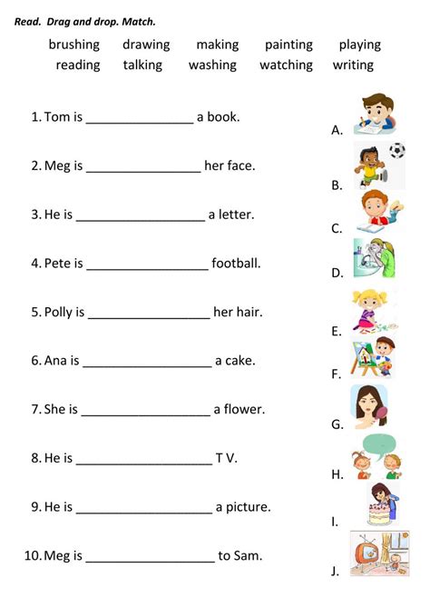 Present Continuous Online Exercise For Juniors Reading Comprehension