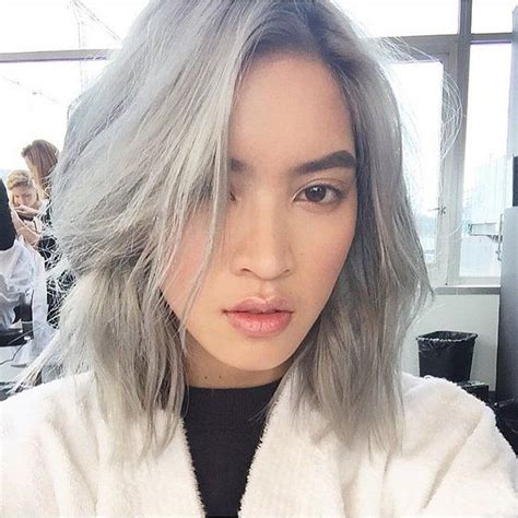 Model Marga Esquivel’s Silver Hair At Gucci Resort 2016 Vogue Silver Hair Asian Short Silver