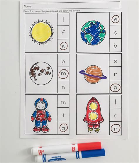Space Worksheets For Preschool