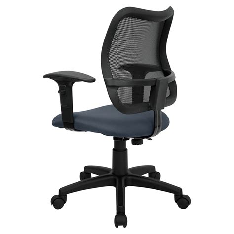Mid Back Mesh Task Chair Swivel Navy Height Adjustable Arms Dcg