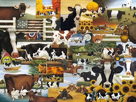 720p Free Download Farm Vaca Cow Collage Animal Hd Wallpaper
