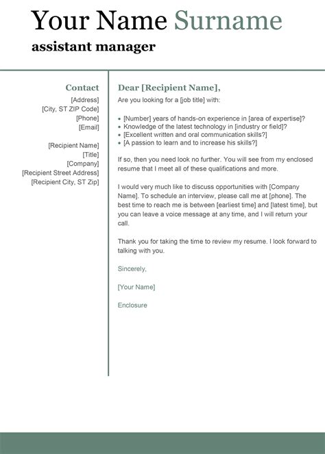 20 Free Cover Letter Templates For Microsoft Word Docx And Google Docs