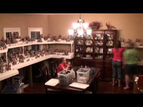 Find a prominent location to set up the christmas village. Christmas Village Setup 2012 - YouTube