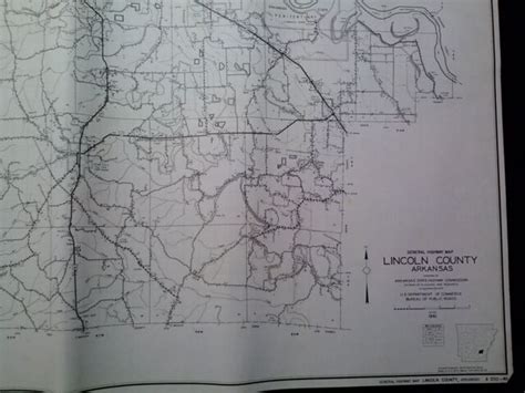 Vintage 1961 18x30 Arkansas General Highway Map Lincoln County Ebay