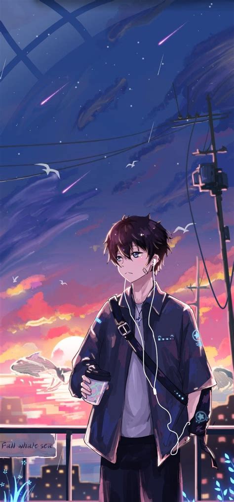 Download Anime Boy Sunset Wallpapers Bhmpics