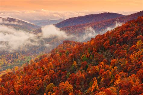 Autumn Storm Clearing Shenandoah National Park Virginia Blue Etsy