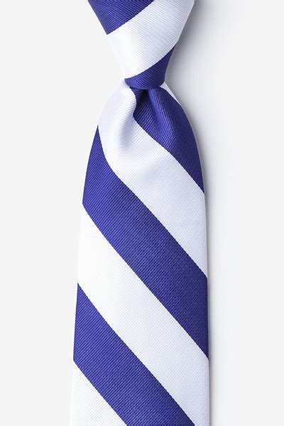 Blue And White Striped Extra Long Tie Casual Neckties
