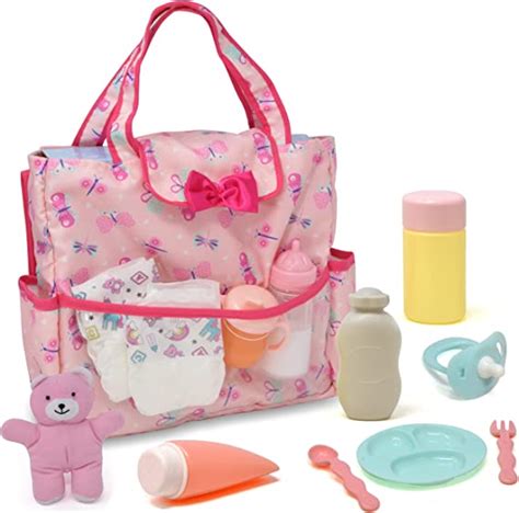 Amazon Com Baby Doll Accessories Set Includes Doll Care Changing Station Diaper Bag And Feeding