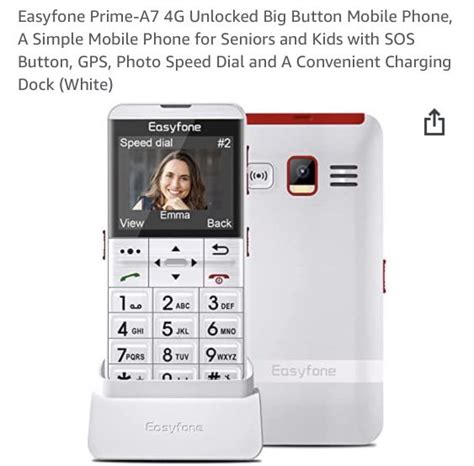 Easyfone Prime A7 4g Unlocked Big Button Mobile Phone A Simple Mobile Phone For Seniors And