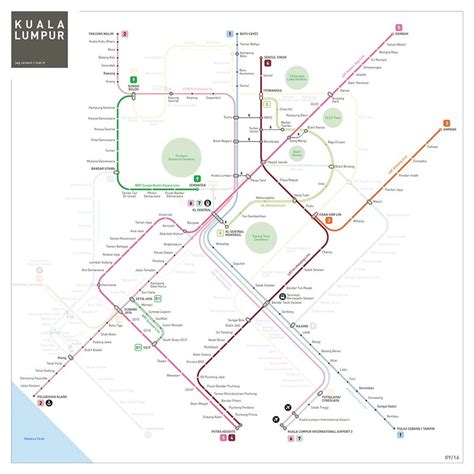 Джалан кланг лама линии 6. Kuala Lumpur Train MRT LRT Monorail Map