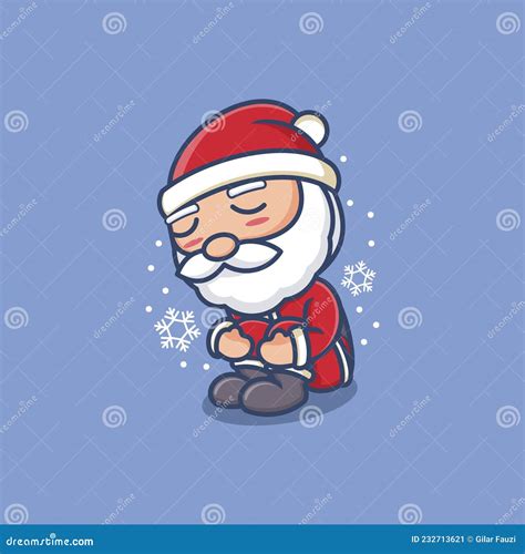 Cute Santa Claus Sad Stock Vector Illustration Of Isolated 232713621