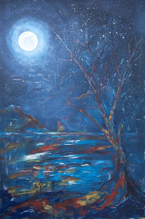 Blue Moon Original Paintings Painting Abstract Artwork