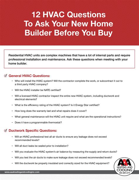 Aaa12 Hvac Questions To Ask Your New Home Builder