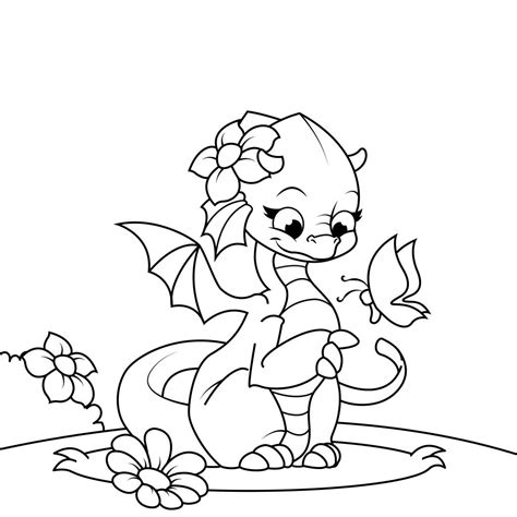 Cute Baby Dragon Coloring Pages Pdf Free Coloringfolder Com
