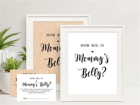 Guess How Big is Mommy's Belly Game Measure Belly Game Rustic Baby