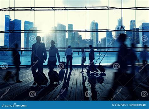 Business Travel Commuter Corporate Cityscape Trip Concept Stock Image