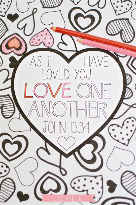 Scripture Coloring Page Love One Another Free Print At Valentines Day Coloring