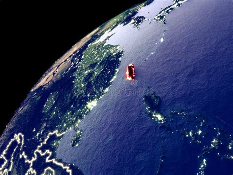 Taiwan On Earth From Space Stock Illustration Illustration Of Night