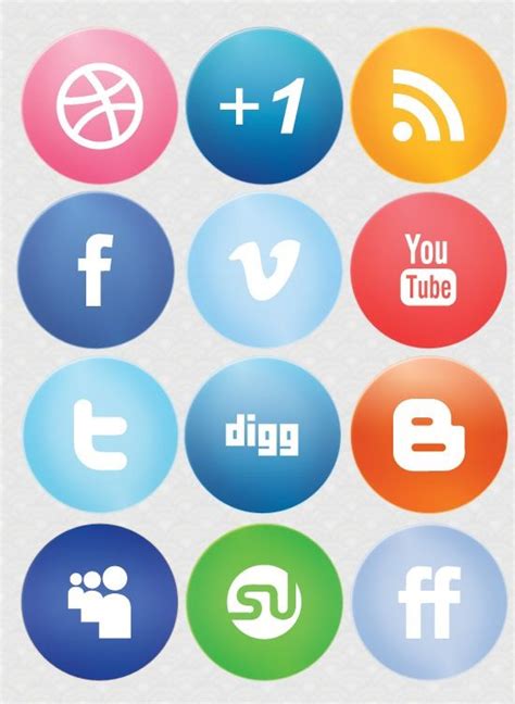 Large Glossy Social Media Icons Creative Nerds Social Media Icons