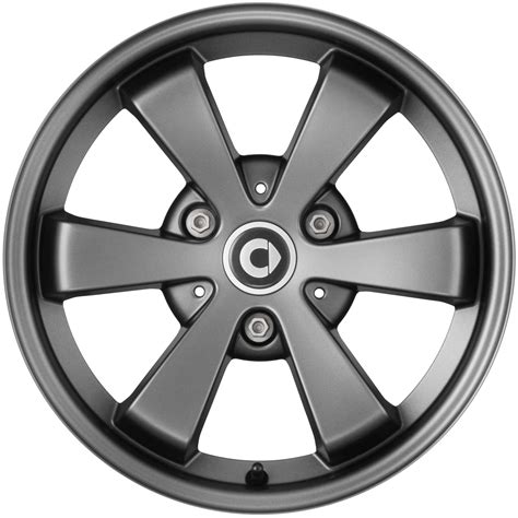 15 Smart 6 Spoke Wheels In Cc8l Dark Grey Metallic Matt Alloy Wheels