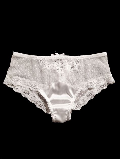 White Sheer Lace Panties French Cut And Beautiful Detail On The Back