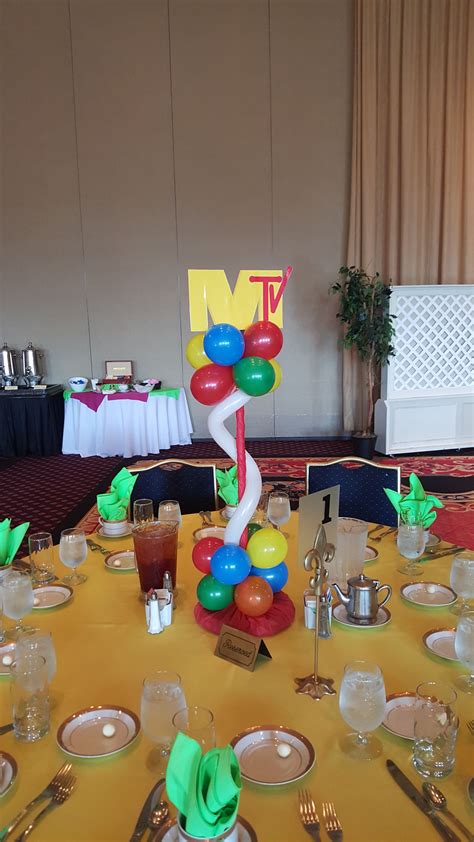 80s Theme Mtv Balloon Centerpiece By Extra Pop By Yolanda Crazy Hat