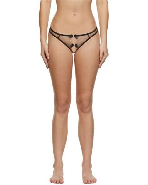 Agent Provocateur Synthetic Ouvert Lorna Briefs In Black Pink Black Lyst