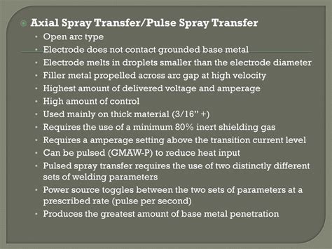 Gas Metal Arc Welding Modes Of Metal Transfer Ppt Download