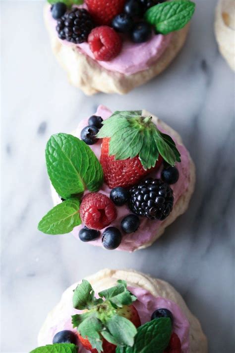 Mini Mixed Berry Pavlovas Recipe Mixed Berries Dairy Free Recipes