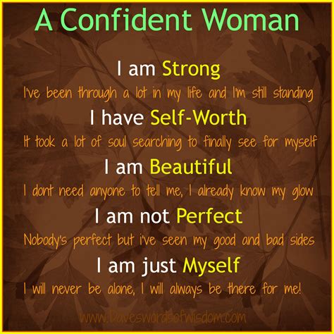 I own my own business. Daveswordsofwisdom.com: A Confident Woman