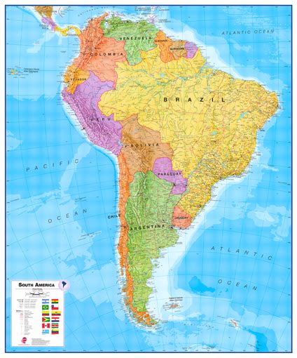 Mapy Jižní Ameriky Nástěnné Mapycz