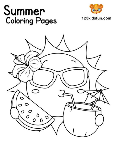 Free Printable Summer Coloring Pages For Kids 123 Kids Fun Apps