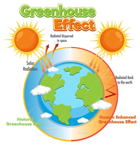 Premium Vector | Diagram showing the greenhouse effect