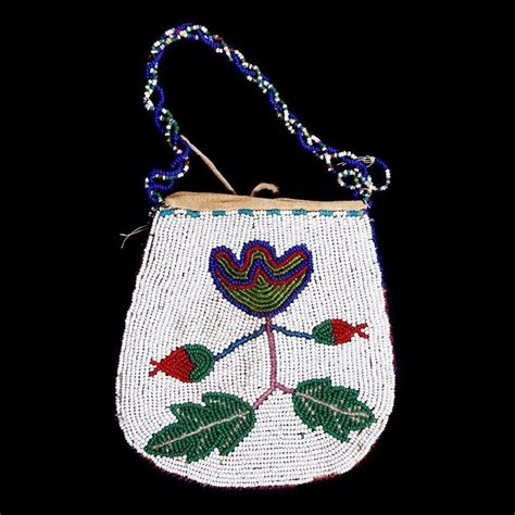 Native American Indian Old Beaded Pouch Beaded Pouch Native American