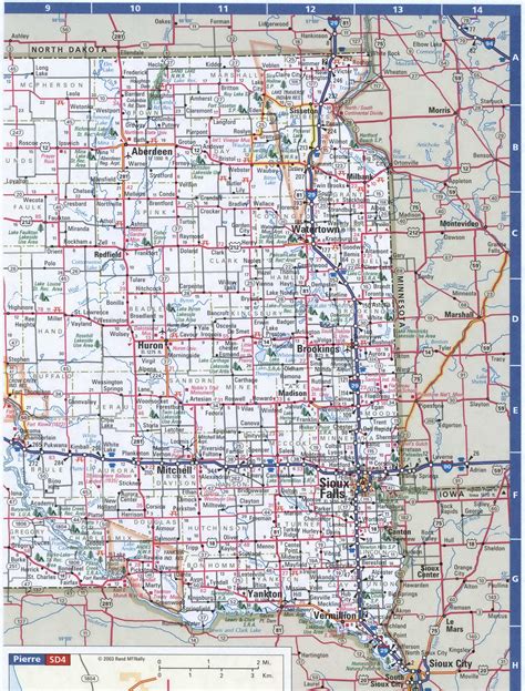 Large Detailed Roads And Highways Map Of South Dakota State With All Images