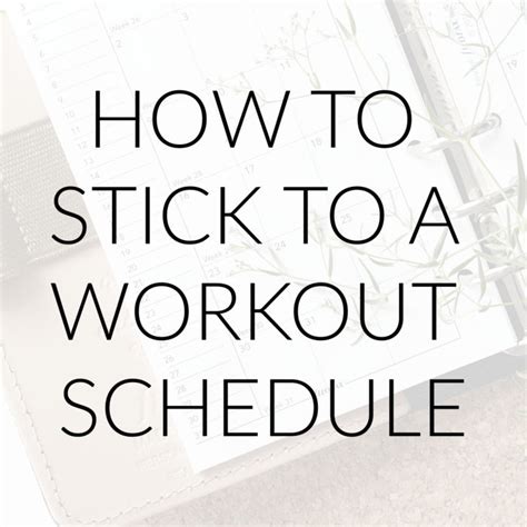 My 1 Tip For Sticking To A Workout Schedule