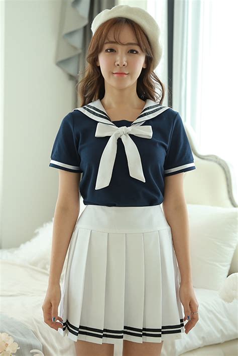 Japanese School Uniforms Anime Cos Sailor Suit Tops Tie Skirt Jk Navy Style Students Clothes For